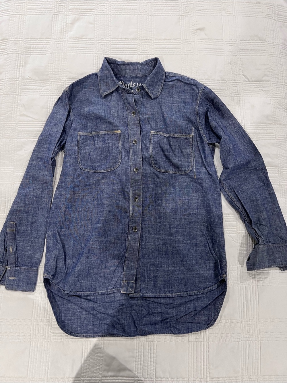 Madewell Womens Indigo Button-Down Denim Shirt
